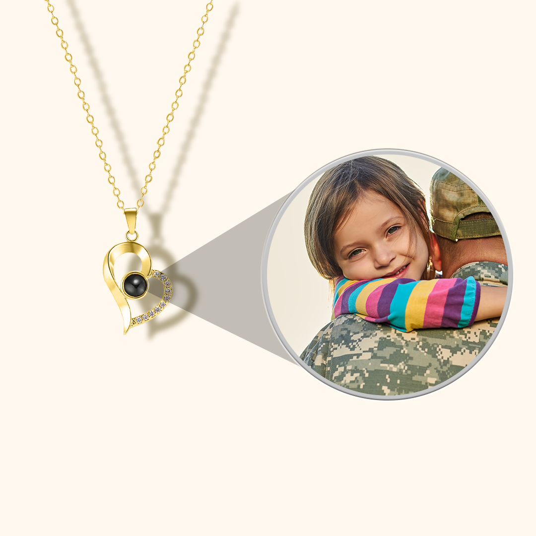 Heart-Shaped Custom Photo Projection Necklace