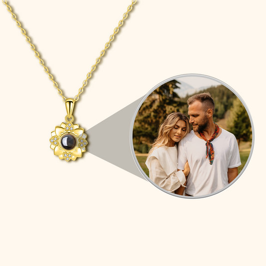 Flower Projection Charm Necklace