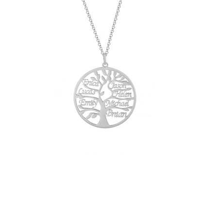 Customizable Family Tree Necklace with 1–9 Names