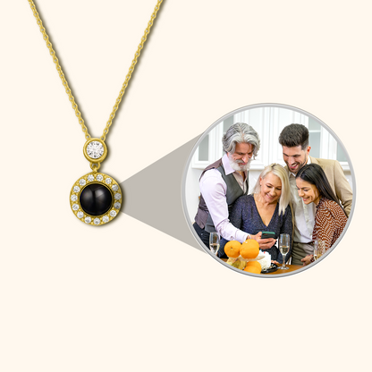 Round Orb Projection Charm Necklace