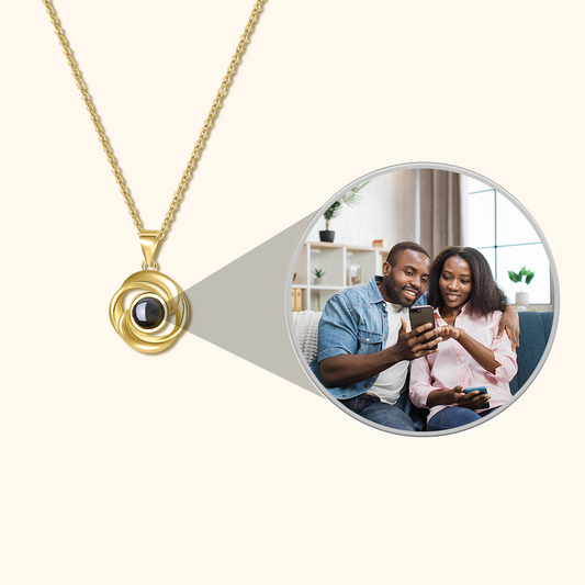 Swirl Projection Charm Necklace