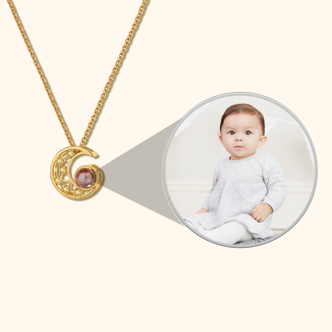 Moon Projection Charm Necklace