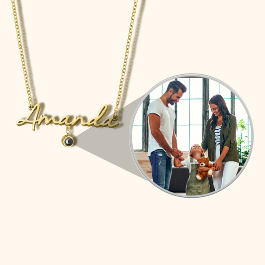Custom Name Projection Charm Necklace