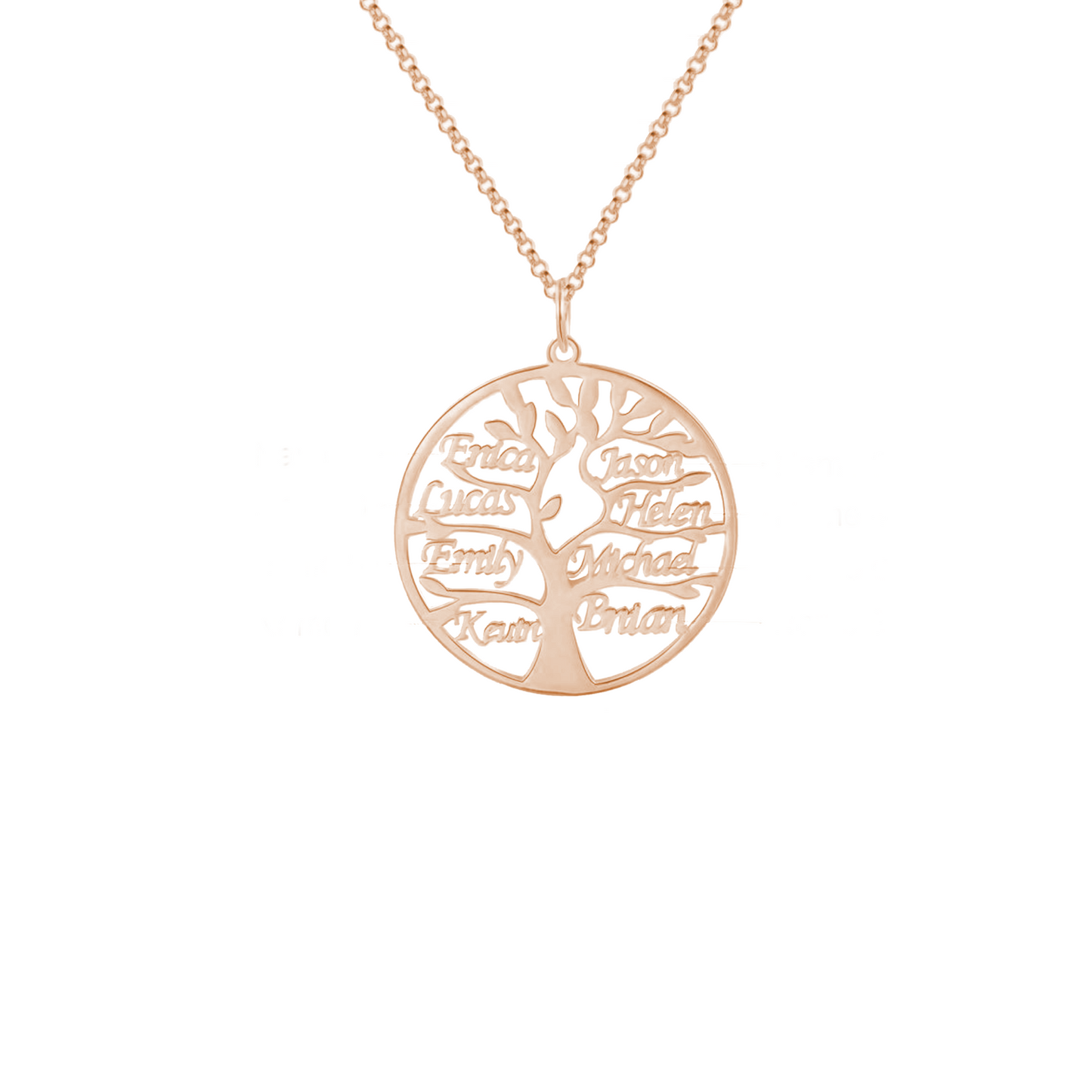 Customizable Family Tree Necklace with 1–9 Names