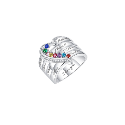 Personalized Name Birthstone Ring