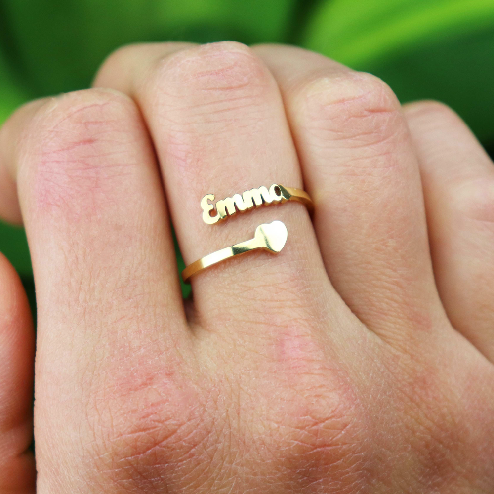Luxury Name and Heart Ring