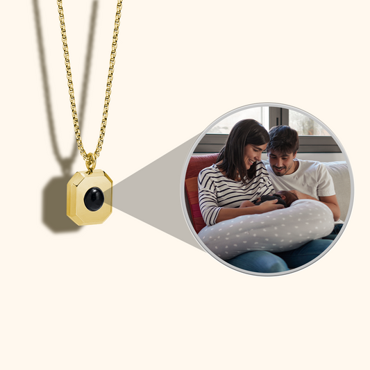 Personalized White Projection Charm Necklace
