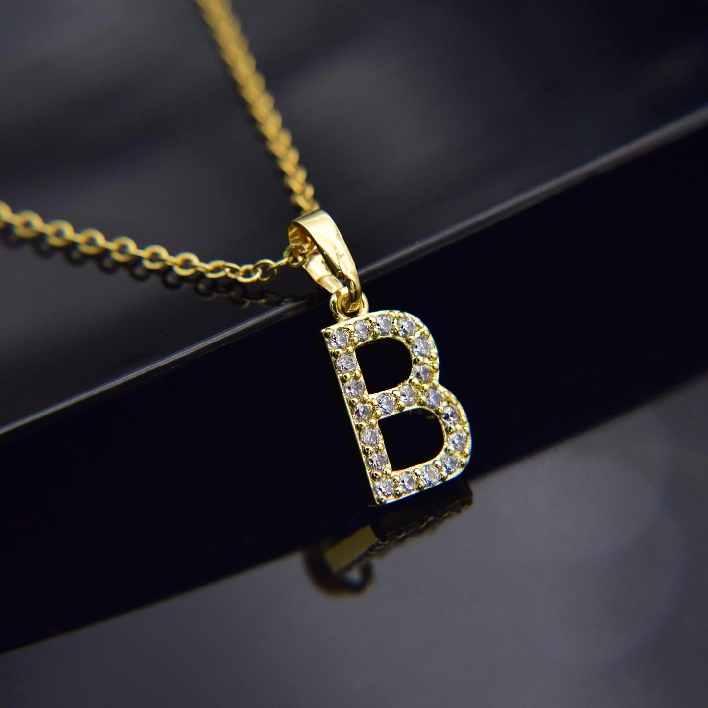 Cubic Zirconia Initial Necklace