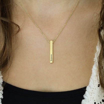 3D Gold Bar Necklace