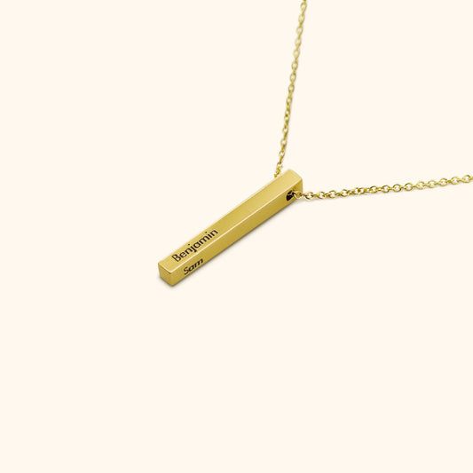 3D Gold Bar Necklace