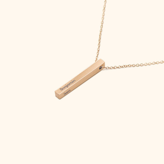 3D Gold Bar Necklace