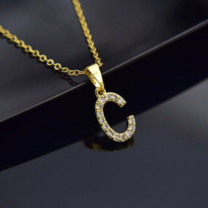 Cubic Zirconia Initial Necklace