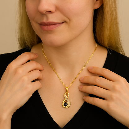 Infinity Heart Photo Pendant Necklace