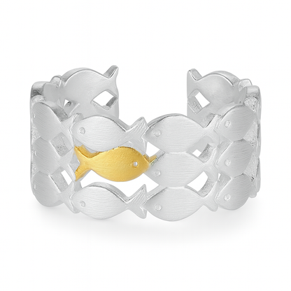 Swimming Against the Current Ring with Message Card