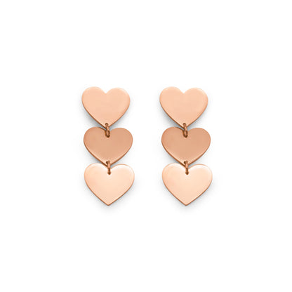 Triple Heart Statement Earrings
