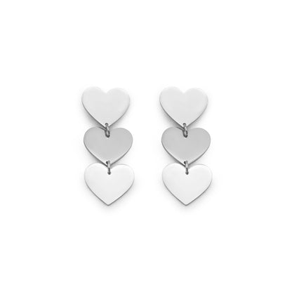 Triple Heart Statement Earrings