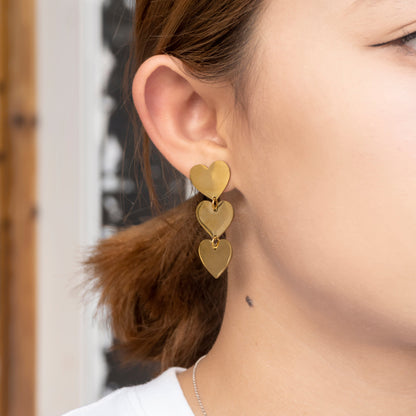 Triple Heart Statement Earrings