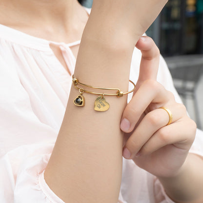 Personalized Name Charm Photo Projection Bracelet