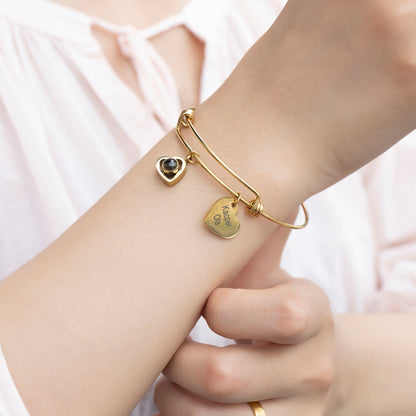 Personalized Name Charm Photo Projection Bracelet