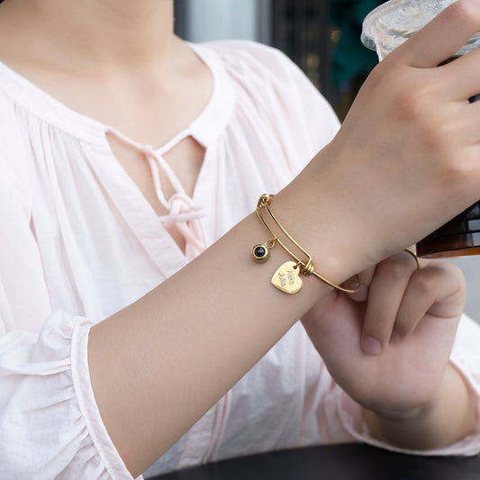 Personalized Name Charm Photo Projection Bracelet