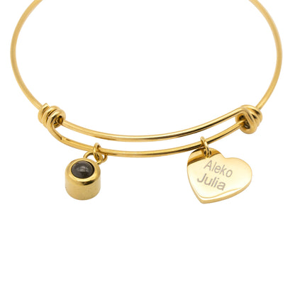 Personalized Name Charm Photo Projection Bracelet