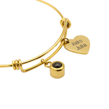 Personalized Name Charm Photo Projection Bracelet