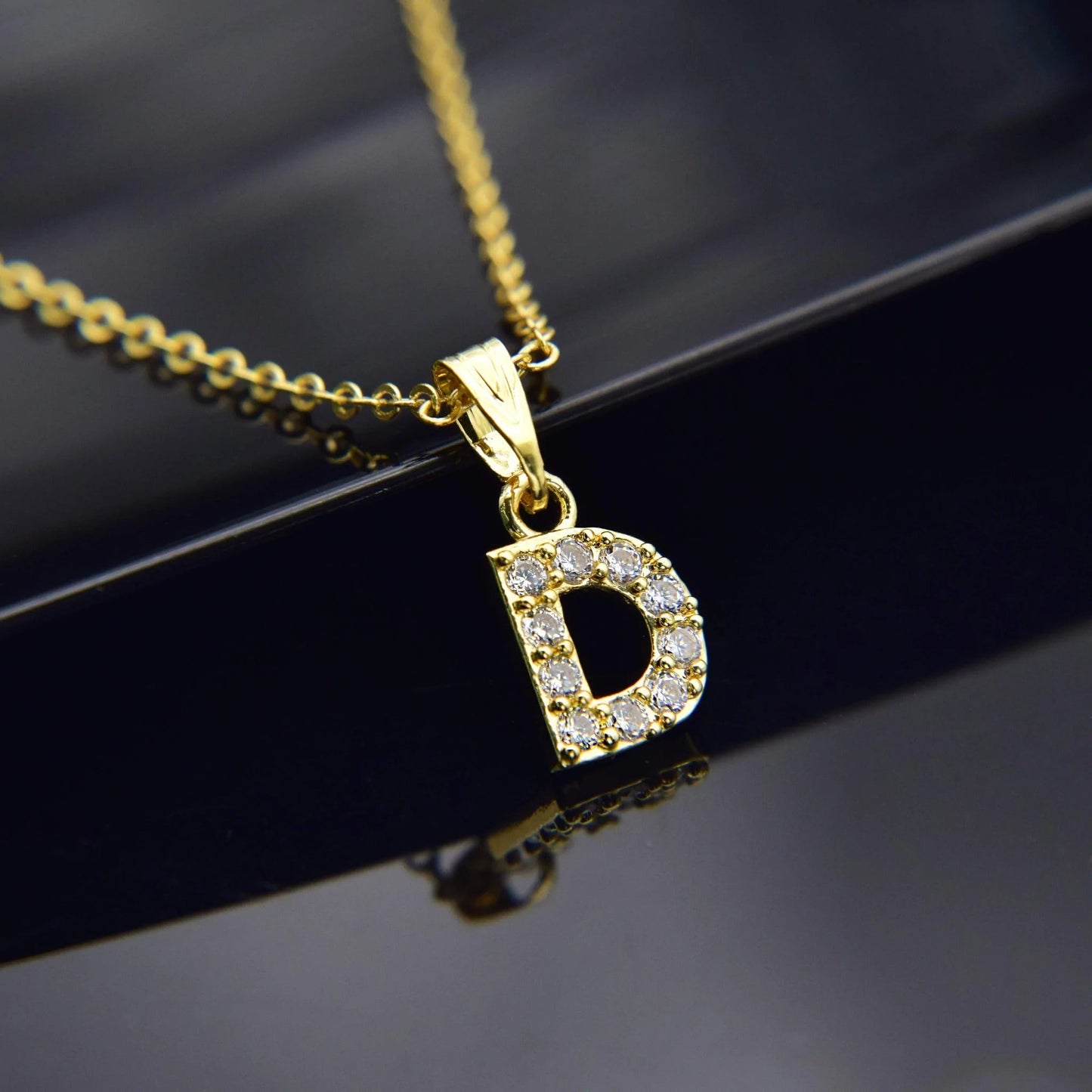 Cubic Zirconia Initial Necklace