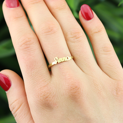 Luxury One Name Ring