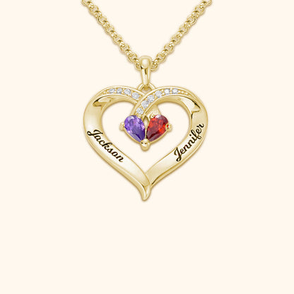 Forever Together Engraved Birthstone Necklace