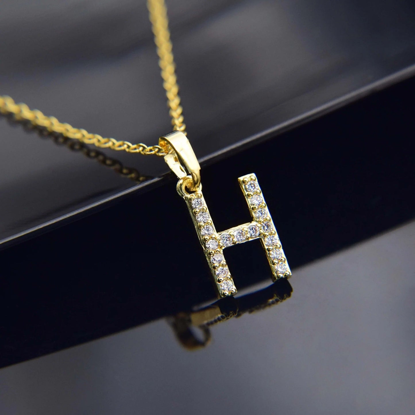 Cubic Zirconia Initial Necklace