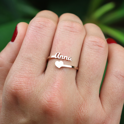 Luxury Name and Heart Ring
