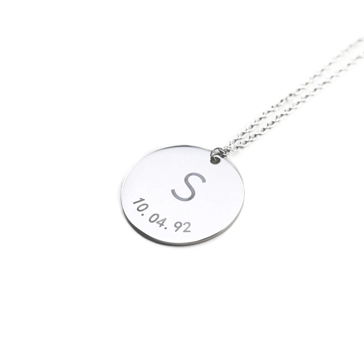Custom Initial and Date Coin Necklace