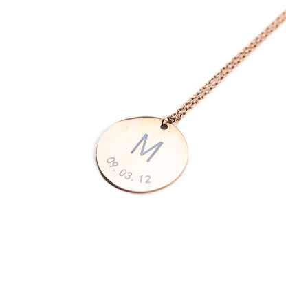 Custom Initial and Date Coin Necklace