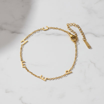 Custom Lateral Initial Bracelet