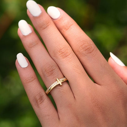 Gold Cross Ring