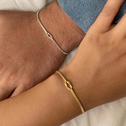 Connected Knot Couple Bracelet