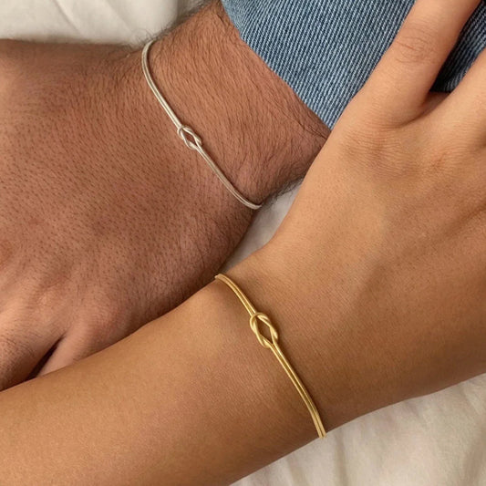 Connected Knot Couple Bracelet