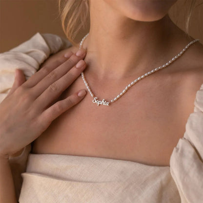 Personalized Name Pearl Necklace