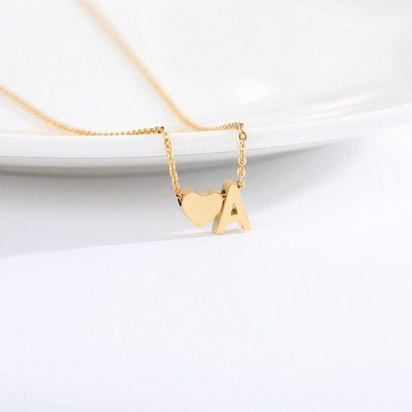 Sweet Heart Initial Necklace