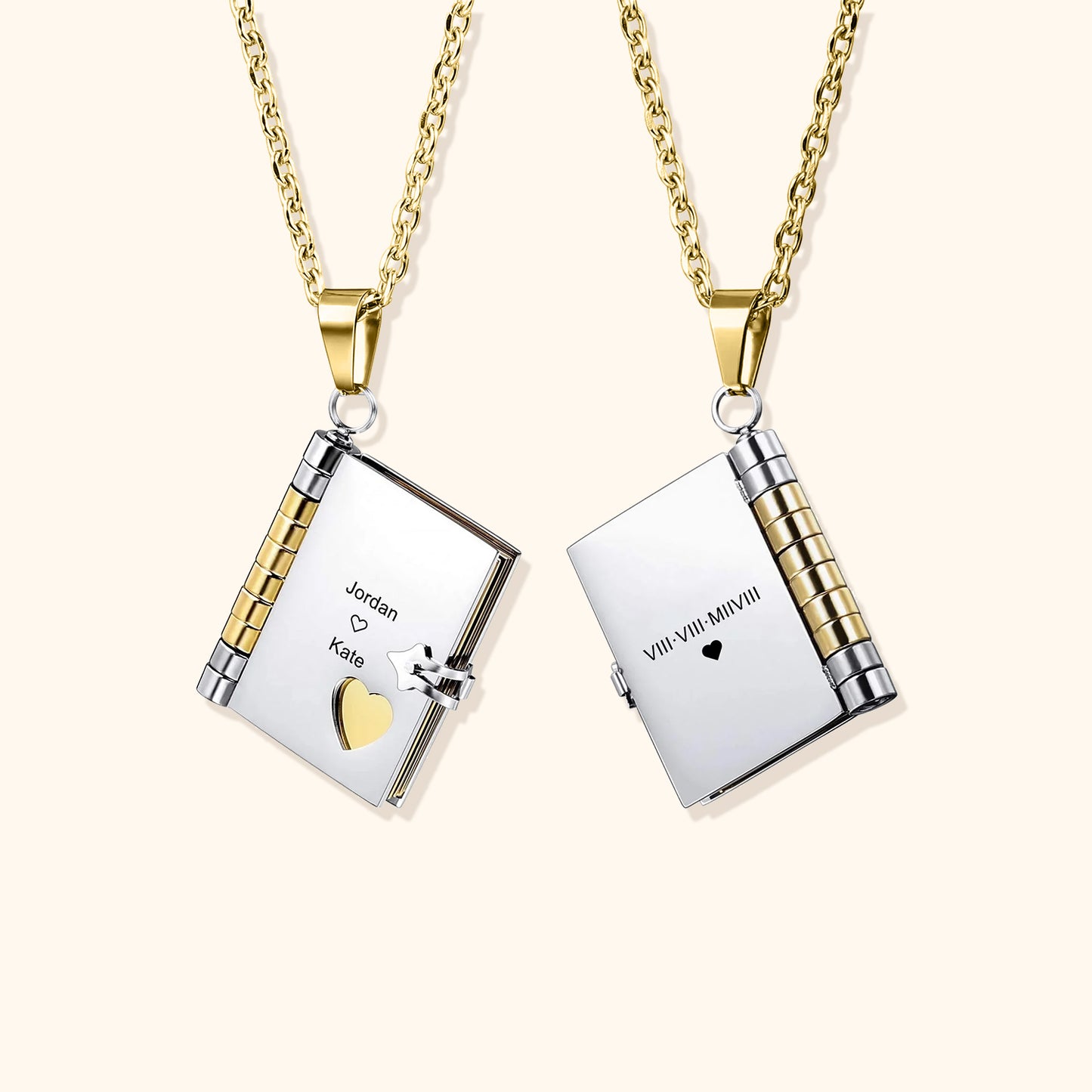 Secret Love Message Book Necklace