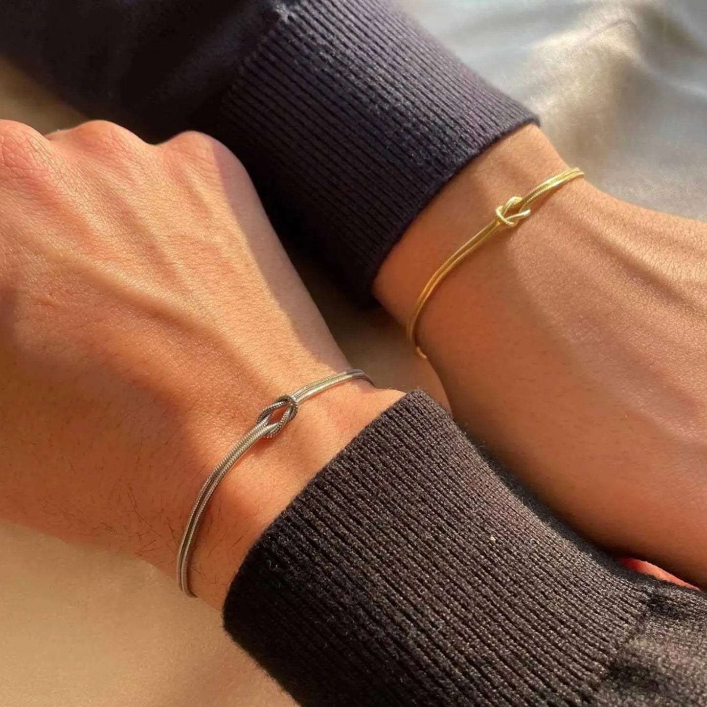 Connected Knot Couple Bracelet