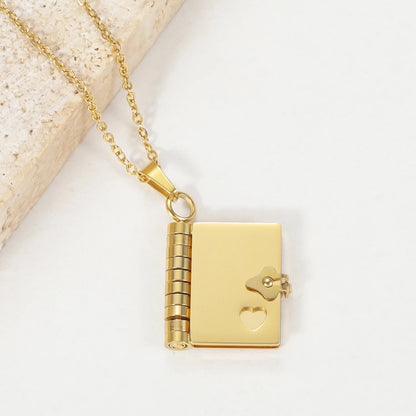 Secret Love Message Book Necklace