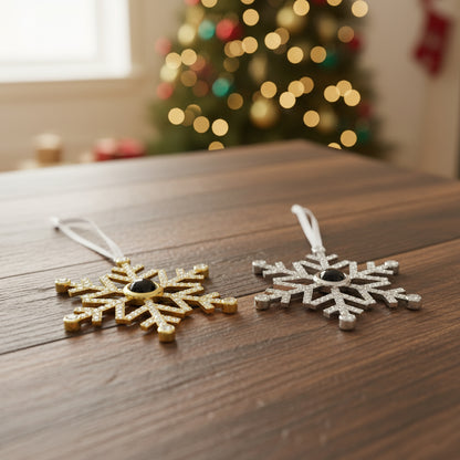 Snowflake Memory Photo Christmas Ornament