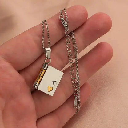 Secret Love Message Book Necklace