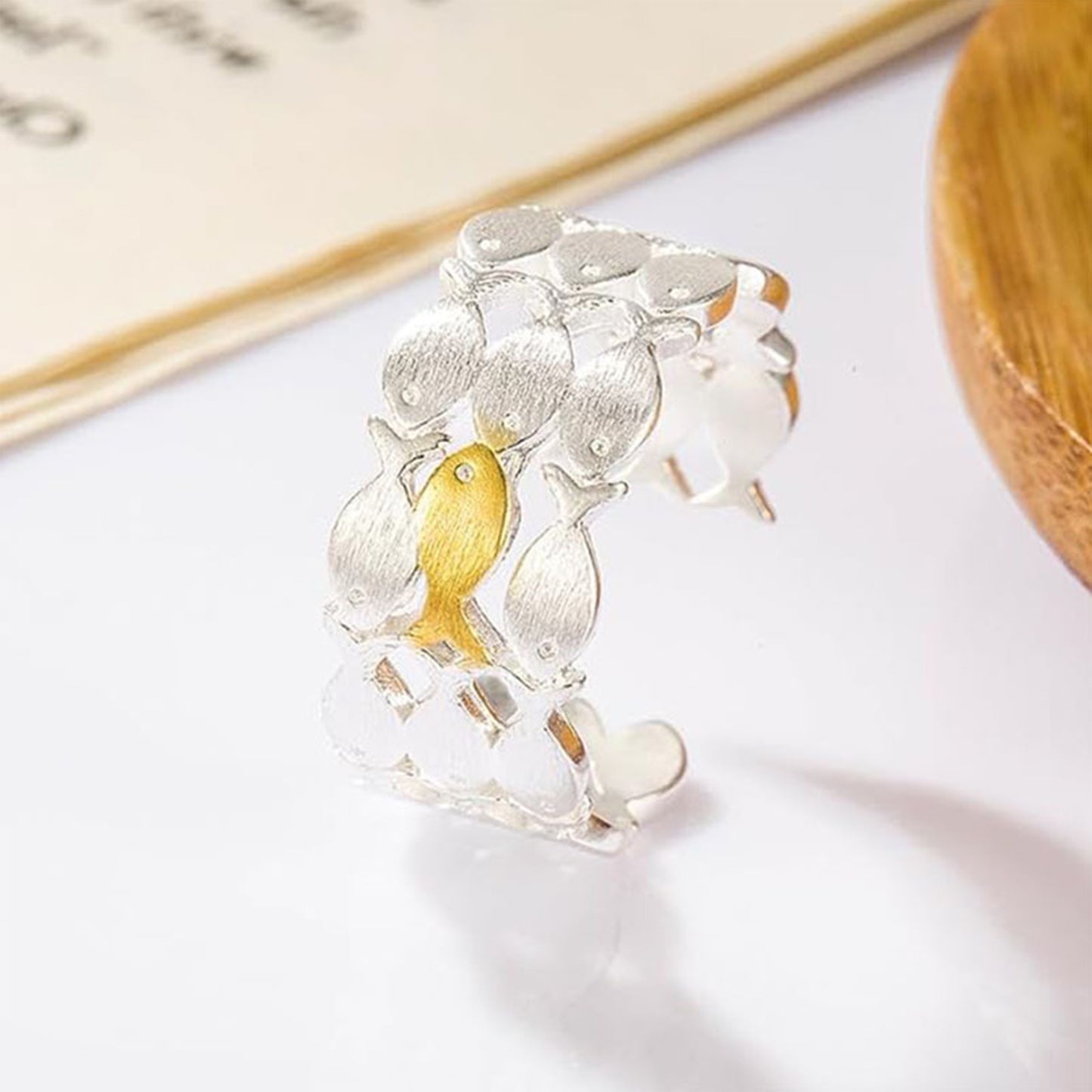 Swimming Against the Current Ring with Message Card