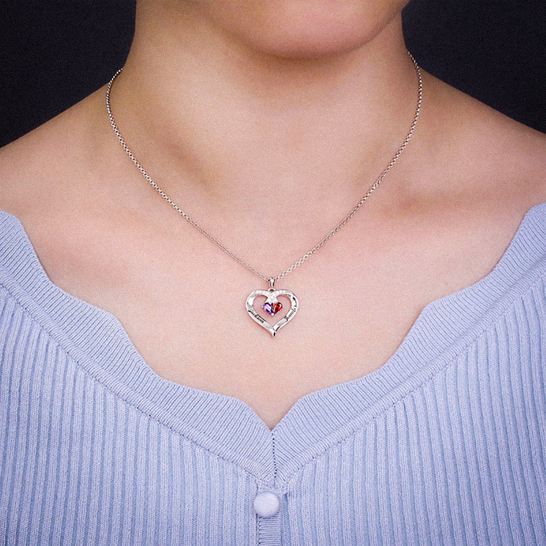 Forever Together Engraved Birthstone Necklace