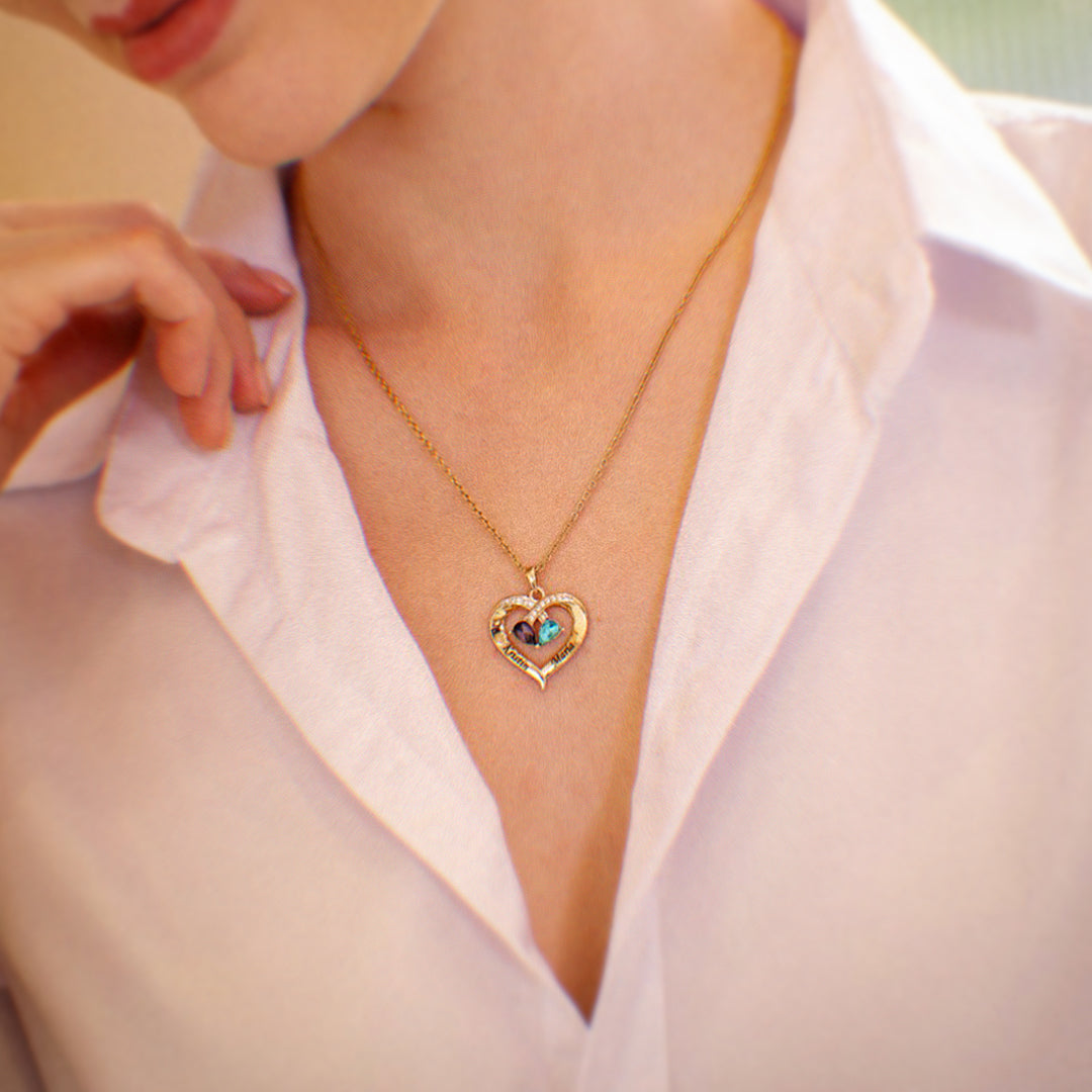 Forever Together Engraved Birthstone Necklace