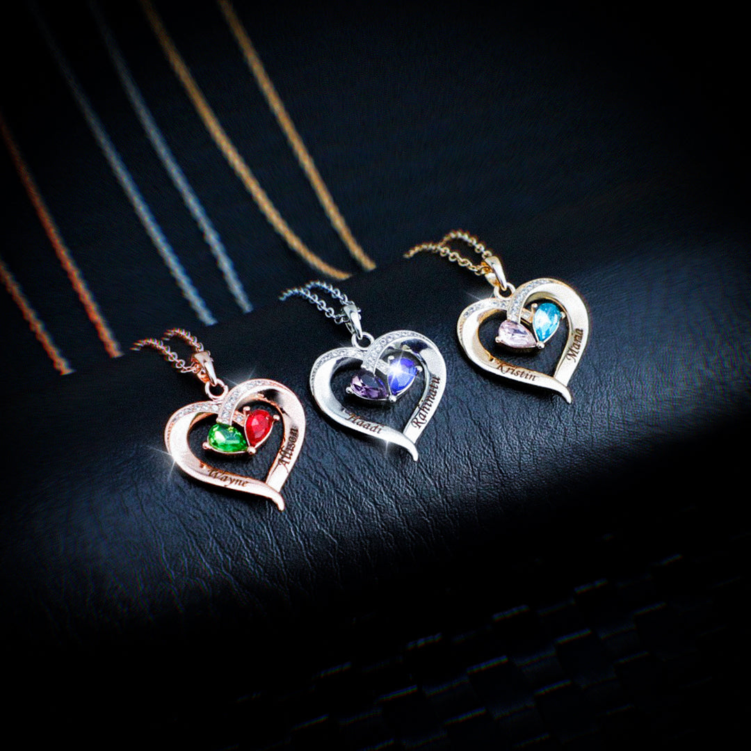 Forever Together Engraved Birthstone Necklace