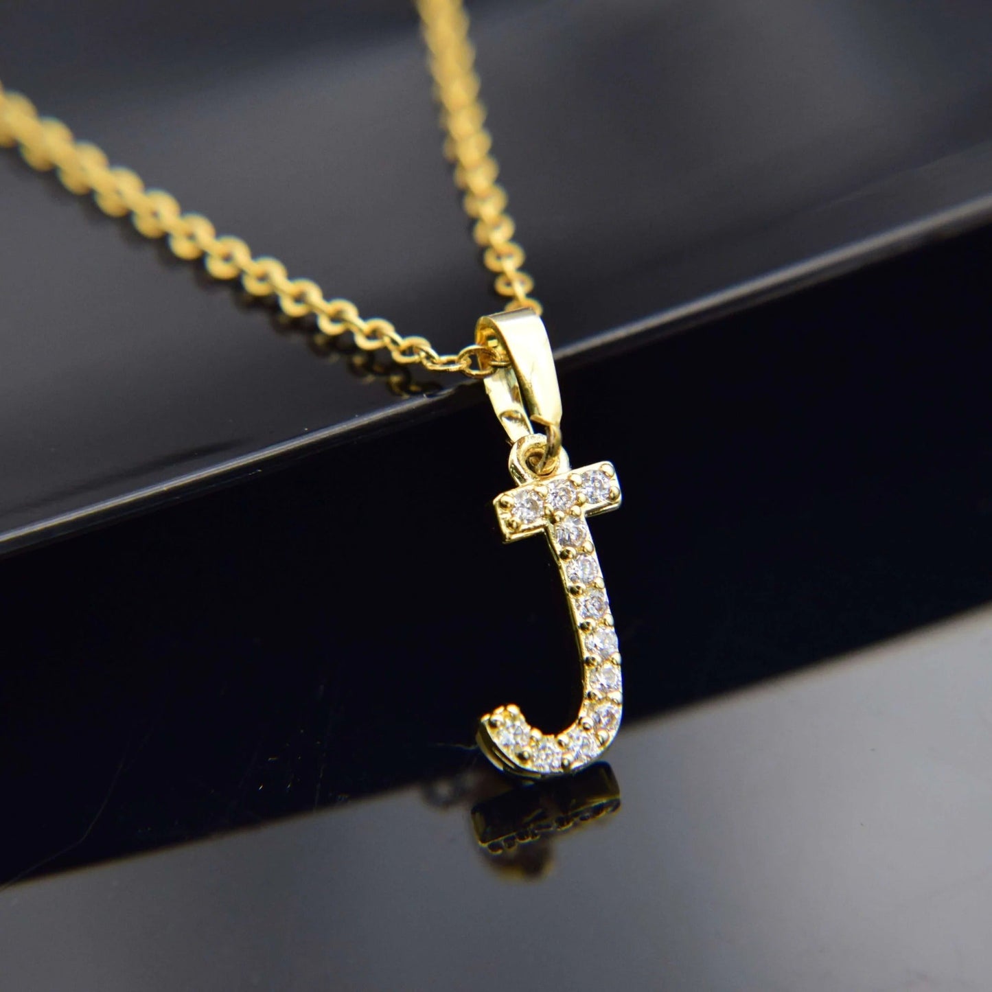 Cubic Zirconia Initial Necklace