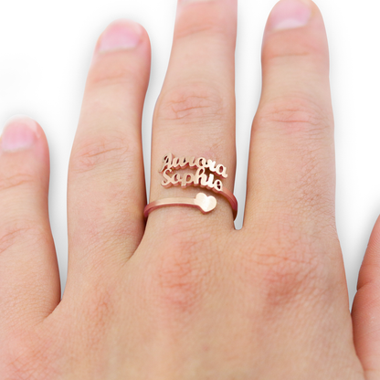 Luxury Custom Three Name Ring